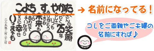 コレをご両親やご夫婦の名前にすれば♪