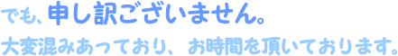 お時間を頂いております。